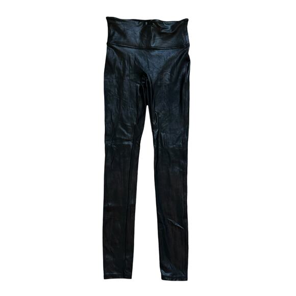 SPANX black faux leather leggings size S - Picture 1 of 11